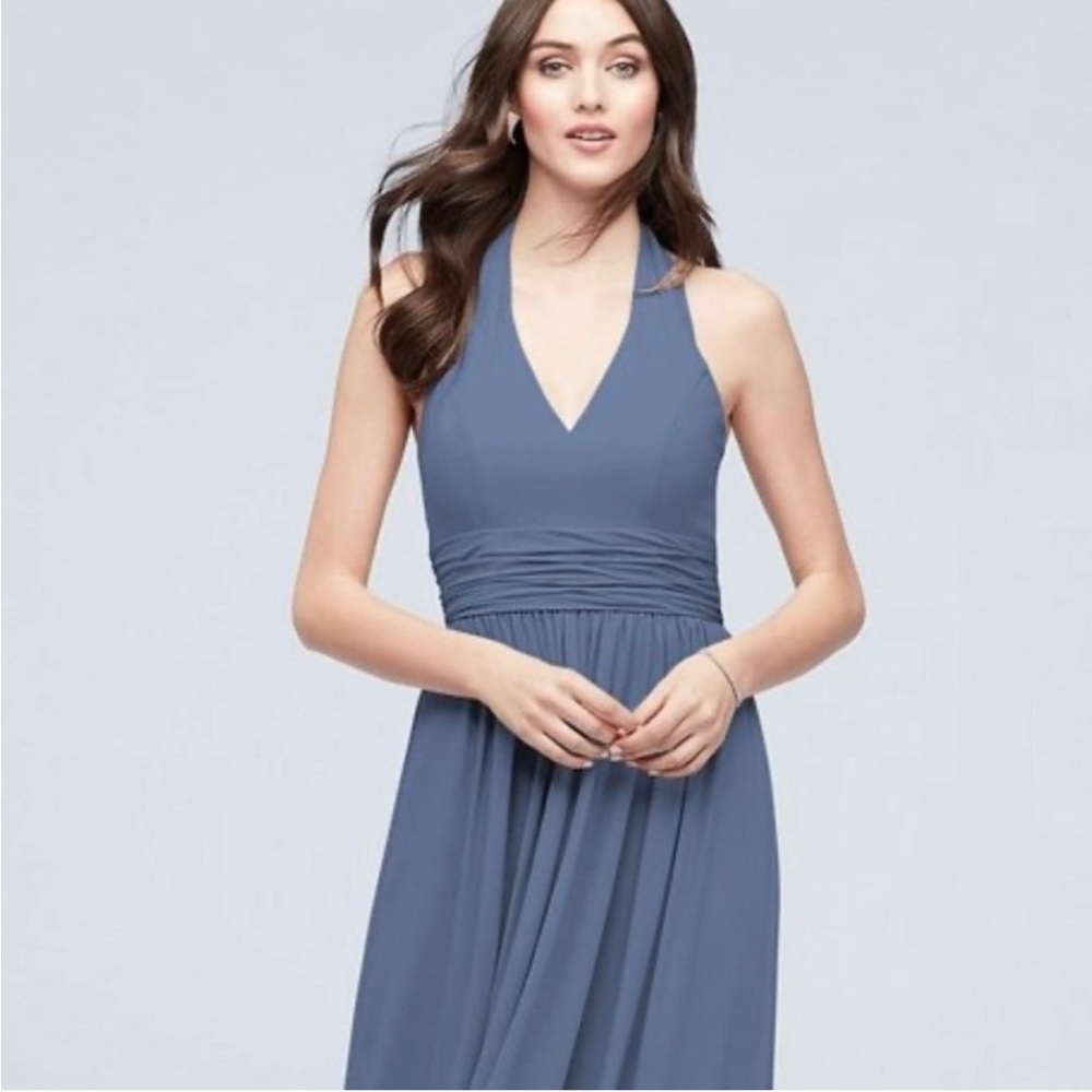 David’s Bridal V-Neck Halter Dress